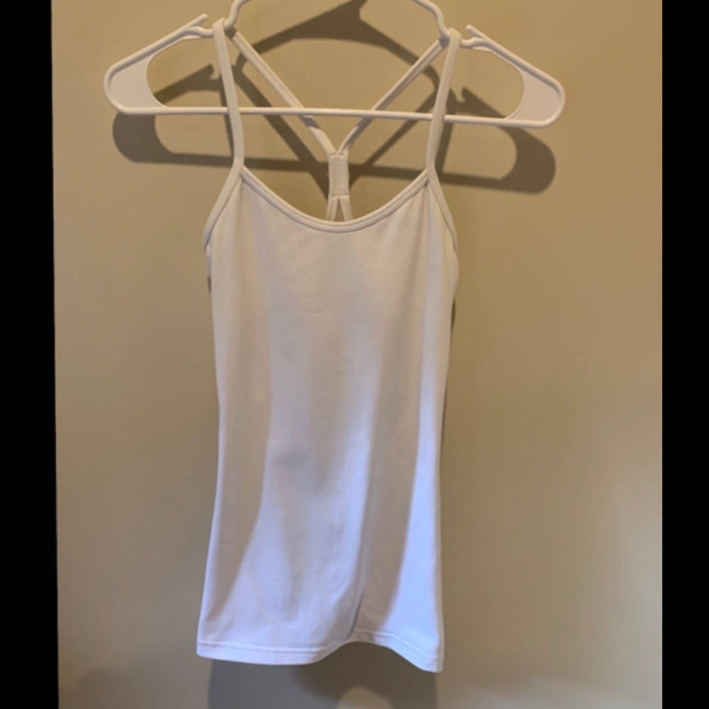 lululemon white power Y tank top